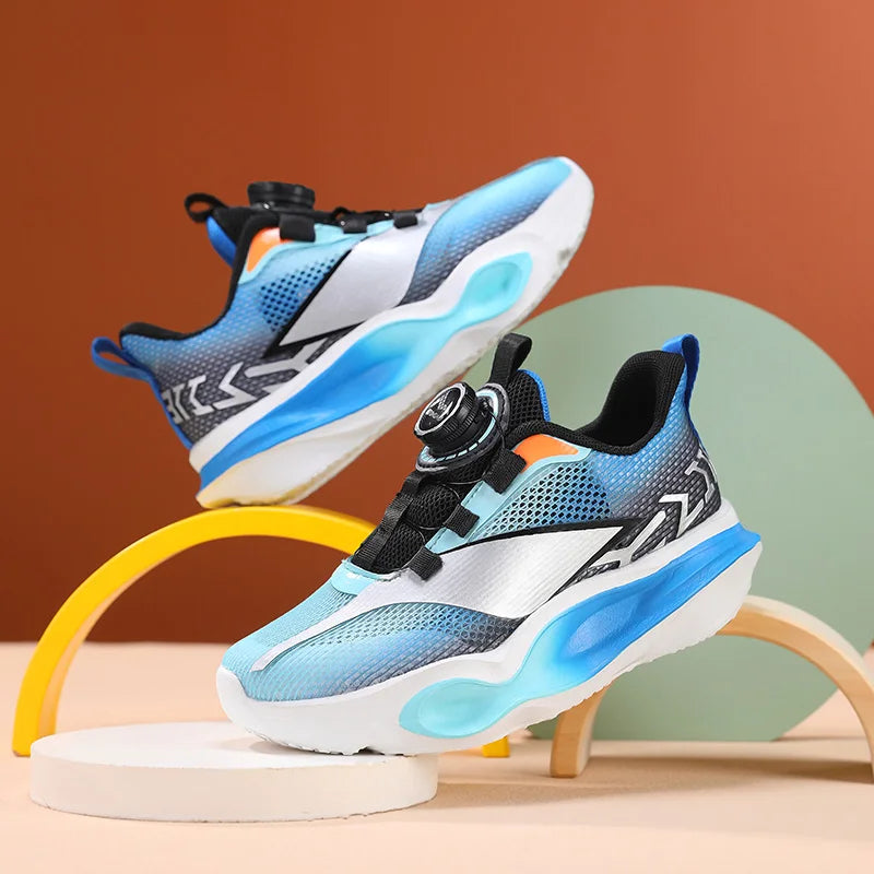 Children's Sneakers Fashion Thick Soft Sole Cushioning Elastic Casual Comfortable Tennis Shoes New Lightweight Mesh Jogging Shoes