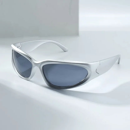 1pcs Y2K Style Irregular Frame Border Silver Glasses Men's Sunglasses Are Perfect for Concerts