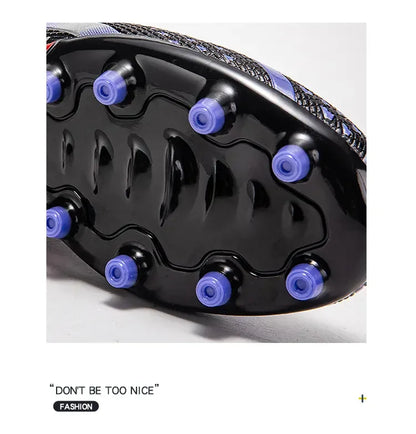 Ανδρικά ψηλά αδιάβροχα ποδοσφαιρικά παπούτσια με αντιολισθητική ανθεκτική σχεδίαση με τάπες, αναπνεύσιμη επένδυση, για εξωτερικό γήπεδο με φυσικό χόρτο, επαγγελματικό ποδόσφαιρο
