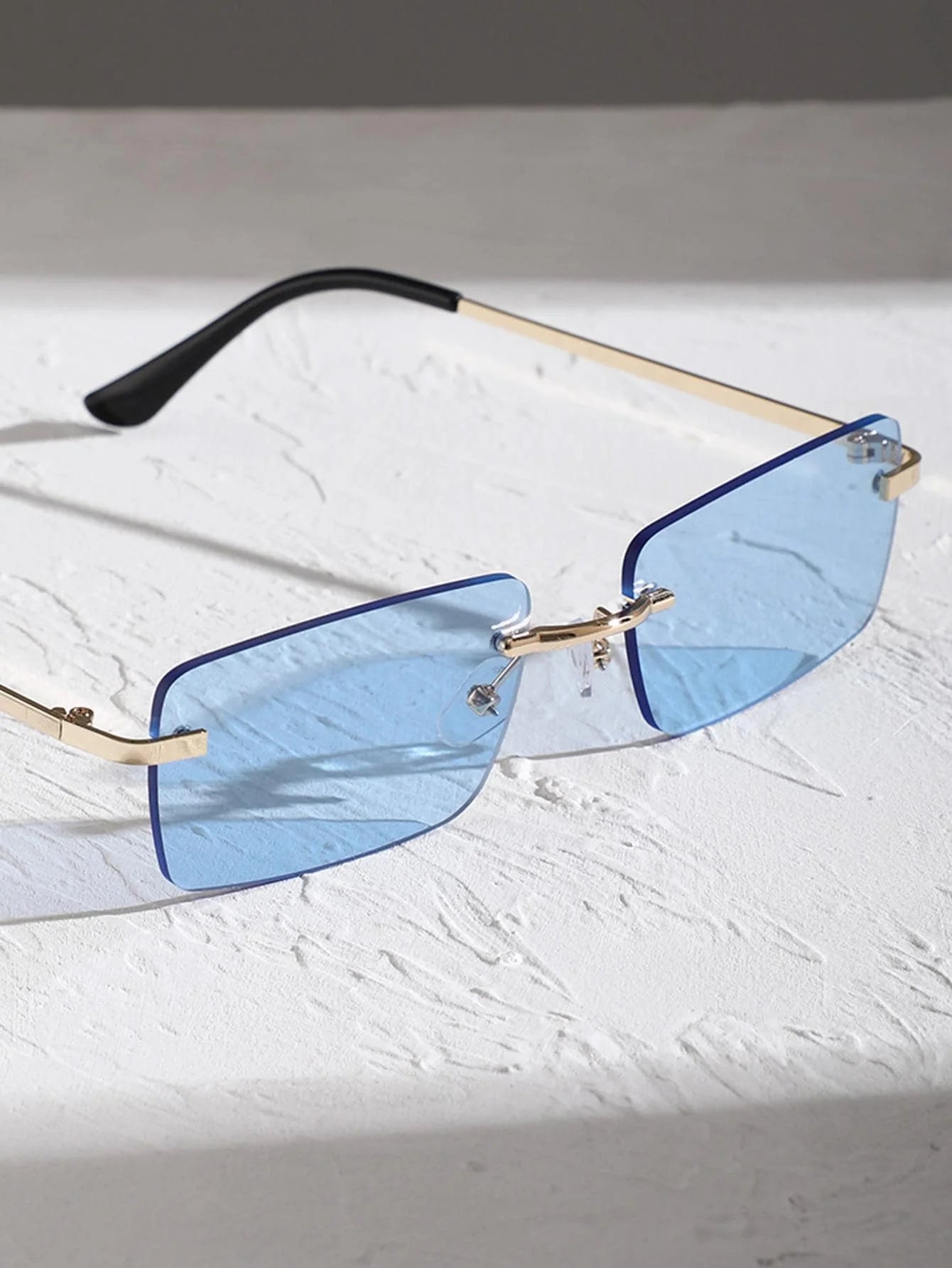 1/2PCS Unisex Metal Square Frame Fashio Rimless Sunglasses For Outdoor Beach Party