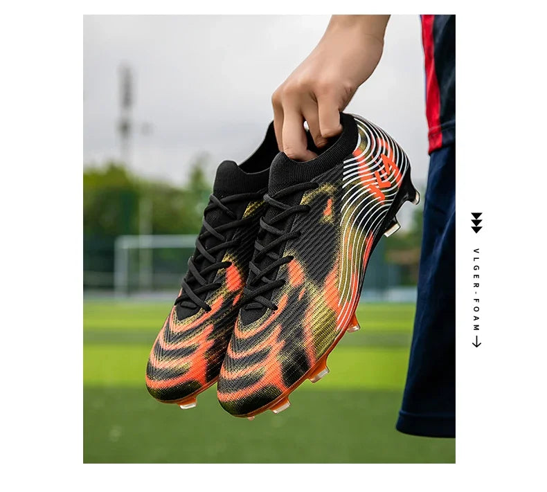 New Men's Soccer Shoes Cleats High-Quality Football Boots Hot-Selling Sneakers Grass Non-Slip Boys Match Outdoor High-Top Light