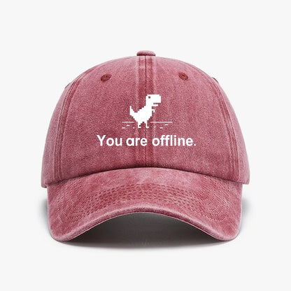 You Are Offline Funny Low Resolution Pixel Dinosaur Baseball Caps Peaked Cap Computer Cpu Core Sun Shade Hat Men Washed hats
