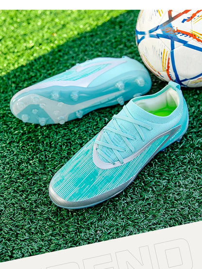 Nuove scarpe da calcio da uomo per esterno, traspiranti, antiscivolo, con tacchetti lunghi, per allenamento e partita, comode anche per ragazzi