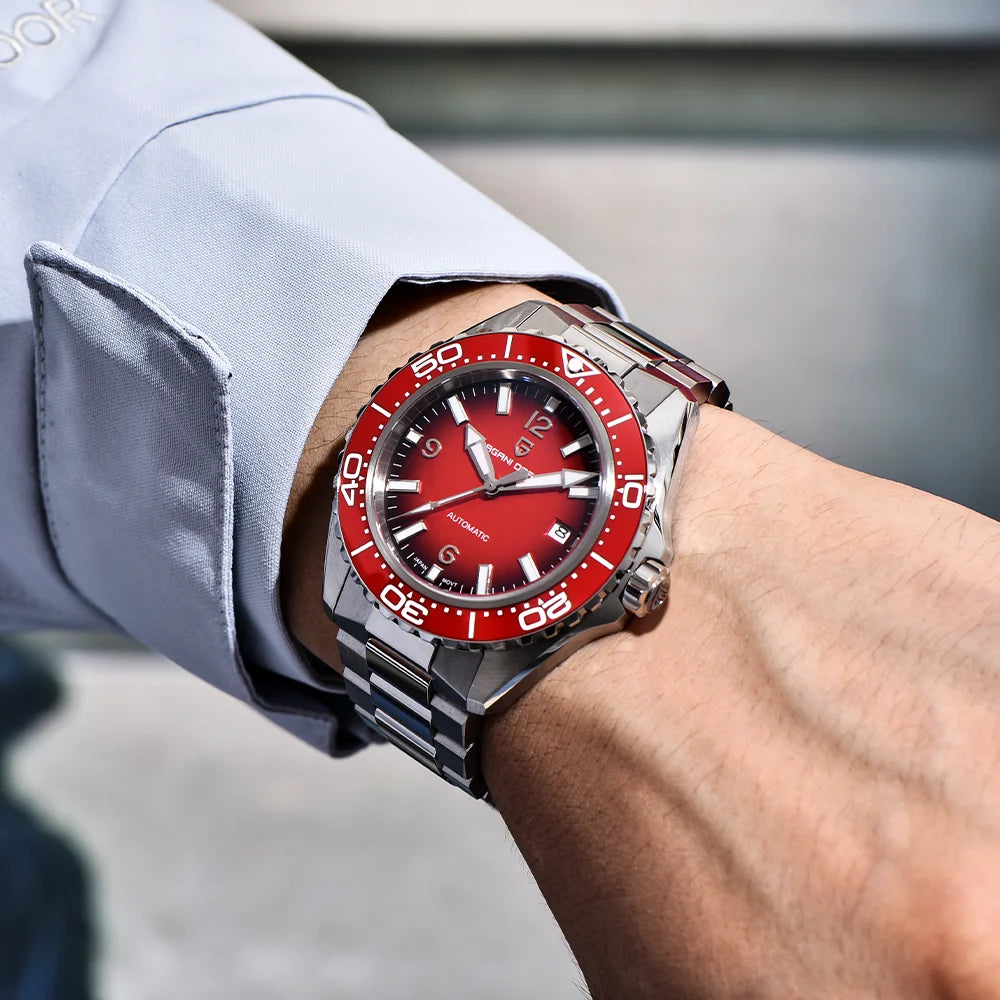 Pagani Design Top Brand New Men's Mechanical Watch Luxury Sapphire Stainless Steel 100m Waterproof Ceramic Bezel Automatic Watch