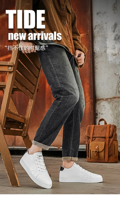 2026 Spring and Autumn Large Size New Trendy Men's Shoes Korean Style Breathable Versatile White Shoes Running Youth Casual Sports Shoes