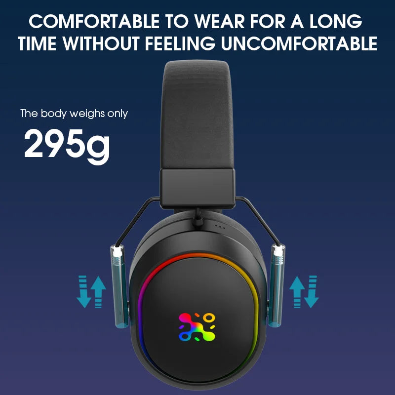 LDON kabelloses Gaming-Headset PS5 PS4 Bluetooth 2.4GHz Kopfhörer 3D-Surround-Sound Noise-Cancelling-Mikrofon niedrige Latenz