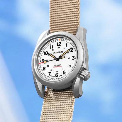 BODERRY Men's Automatic Watch 40MM Titanium Pilot Sport Mechanical Wristwatch 100m Waterproof Sapphire C3 Luminous NH35