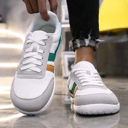 Men's tennis shoes with wide toe box, barefoot minimalist breathable comfortable outdoor walking shoes, sports casual blue shoes 2025