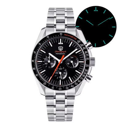 Orologio da uomo Watchdives New Wd1863 al quarzo VK63, cronografo con vetro zaffiro bombato, impermeabile, 39 mm, in acciaio, top brand, orologio business di lusso