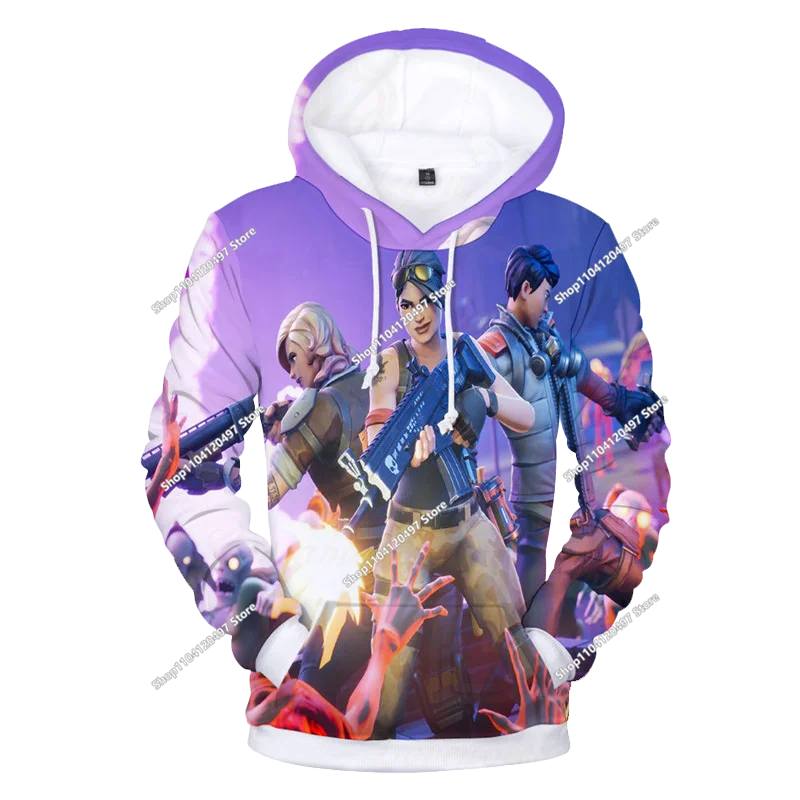 Neues Fortnite 3D-digital bedrucktes Kapuzensweatshirt für Kinder – modischer, trendiger Casual-Pullover, Geburtstagsgeschenk
