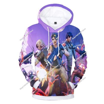 Neues Fortnite 3D-digital bedrucktes Kapuzensweatshirt für Kinder – modischer, trendiger Casual-Pullover, Geburtstagsgeschenk