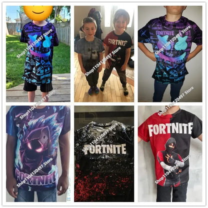 Fortnite 3D Printed Short Sleeve T-Shirt Game Cartoon Print Battle Royale Adult Kid Clothes Kids T-shirt Harajuku T-shirt