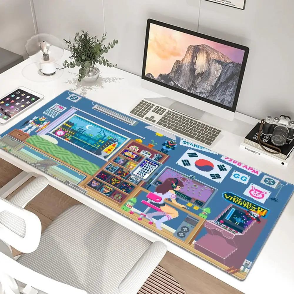 Anime-Gaming-Girl Overwatch großes Mauspad 900x400 Laptop Büro Gummi weiche Schreibtischunterlage Computer-Tastatur HD-Druck Mousepad XXL
