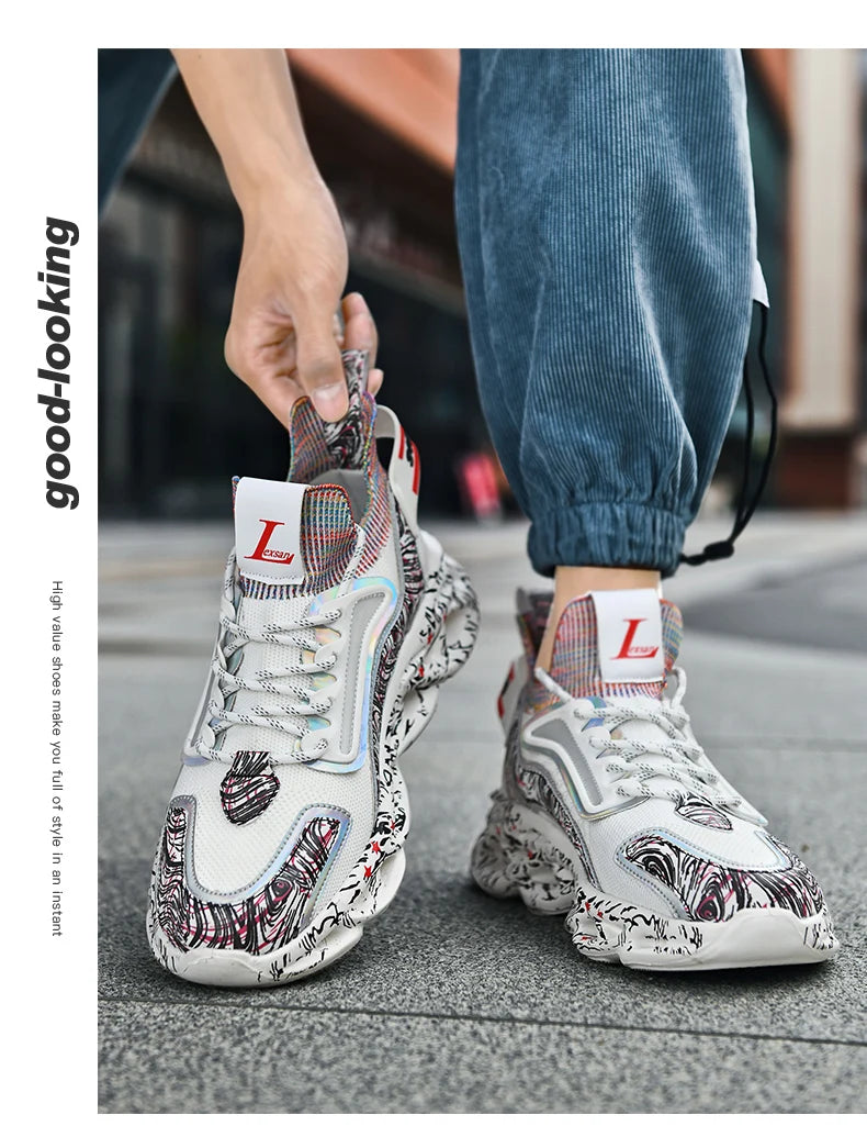 Men's Sneakers Casual Luxury Tennis Shoes Trainer Breathable Fashion Loafers Running Shoes for Men