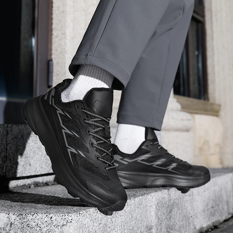 Wide Toe Men Running Sneakers, Minimalist Barefoot Shoes, Lightweight Breathable Zero Sole Outdoor Casual Walking Sport Shoes