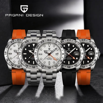 Pagani Design 2026 Nuevo reloj de buceo para hombre 42mm zafiro mecánico automático GMT 100m resistente al agua PD1682