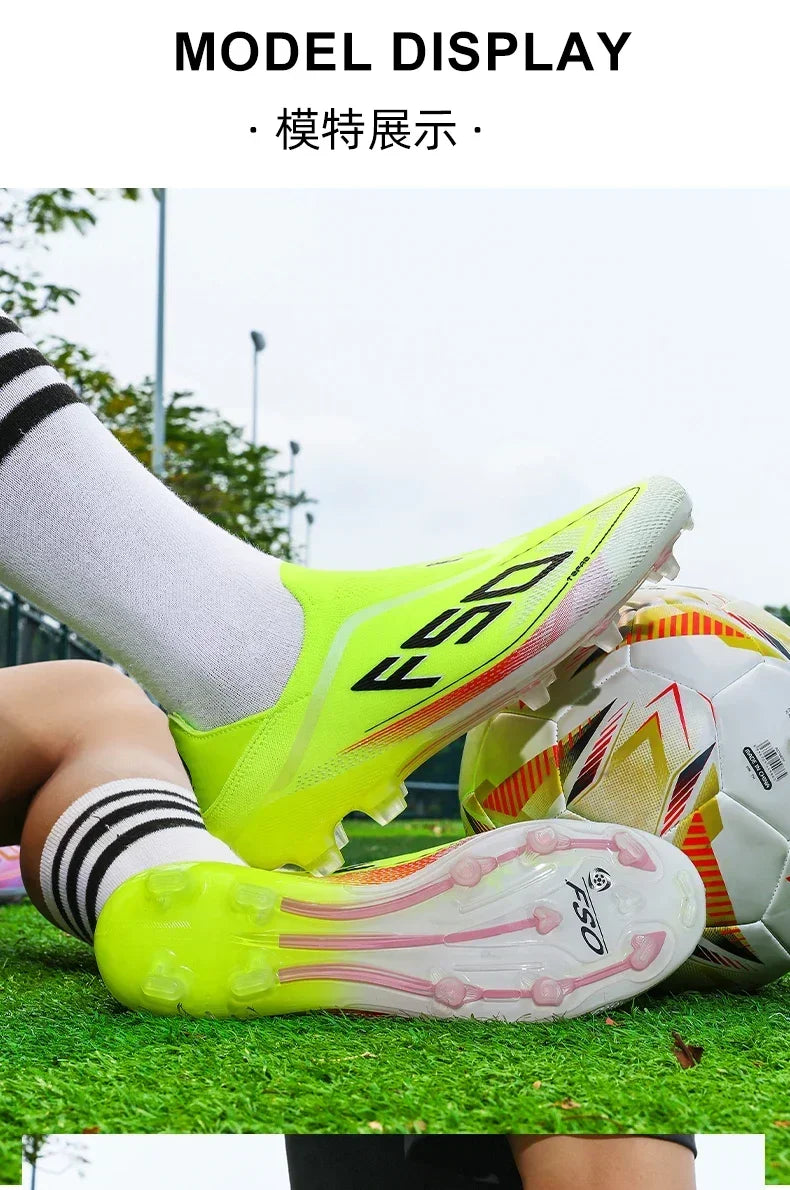 New Men's Soccer Shoes Hot-Selling Grass Cleats High-Quality Match Outdoor Football Boots Non-Slip Boys High-Top Lightweight Sneakers