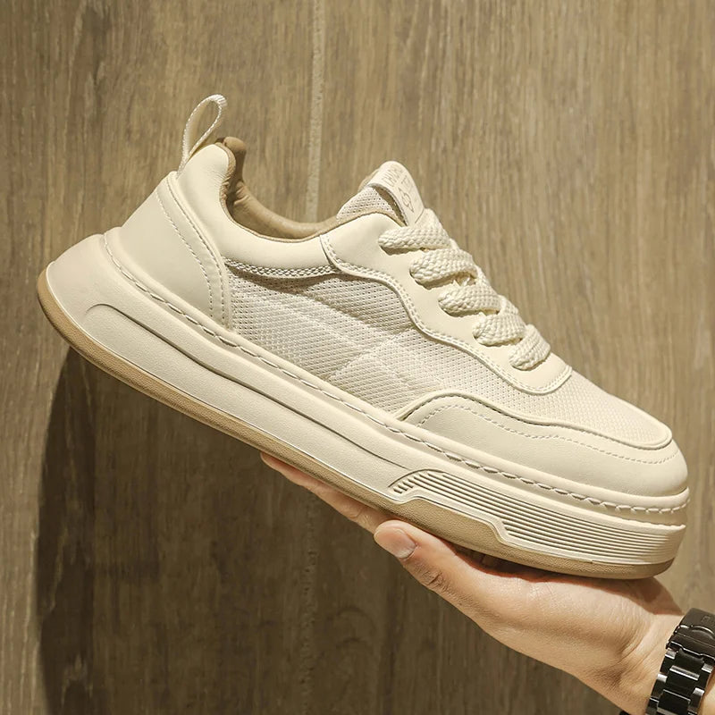 Ultraleichte atmungsaktive Mesh-Sneaker für Herren 2025 – modische Freizeitschuhe mit dicker Sohle, komfortable Schnür-Trainer für tägliche Spaziergänge