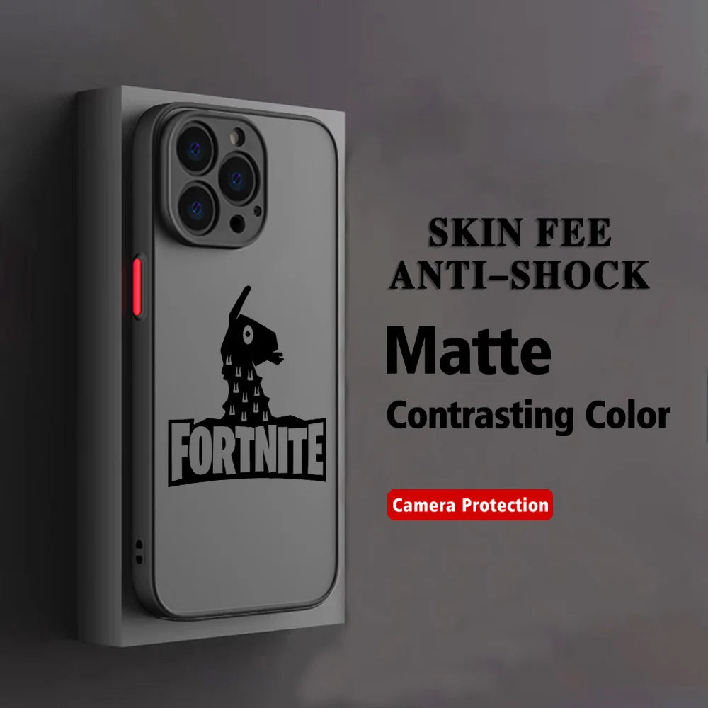 Hot Game F-Fortnites Handyhülle für Xiaomi Redmi Note 14 13 12 12S 11 11S 10 10S 9T 9S 8 7 Pro Plus 4G 5G, matte transparente Rückabdeckung