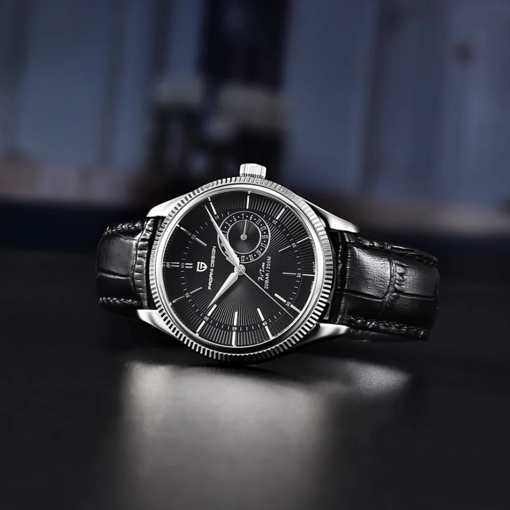 PAGANI Design PD1689 Men's Quartz Watch Japan VH65 Movement Sapphire Glass Leather Strap 20Bar Waterproof Men's Wristwatch