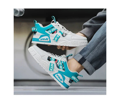 Zapatillas de hombre tipo skate para verano, en cuero, informales y de moda, para exterior, running, deporte, senderismo y tenis, con plataforma, diseño de lujo