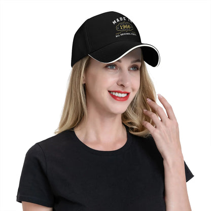 Men Women Born in 1966 vintage age 60 years old funny 60th birthday Hat Fashion Baseball Cap  Sun Hat Travel Headewear