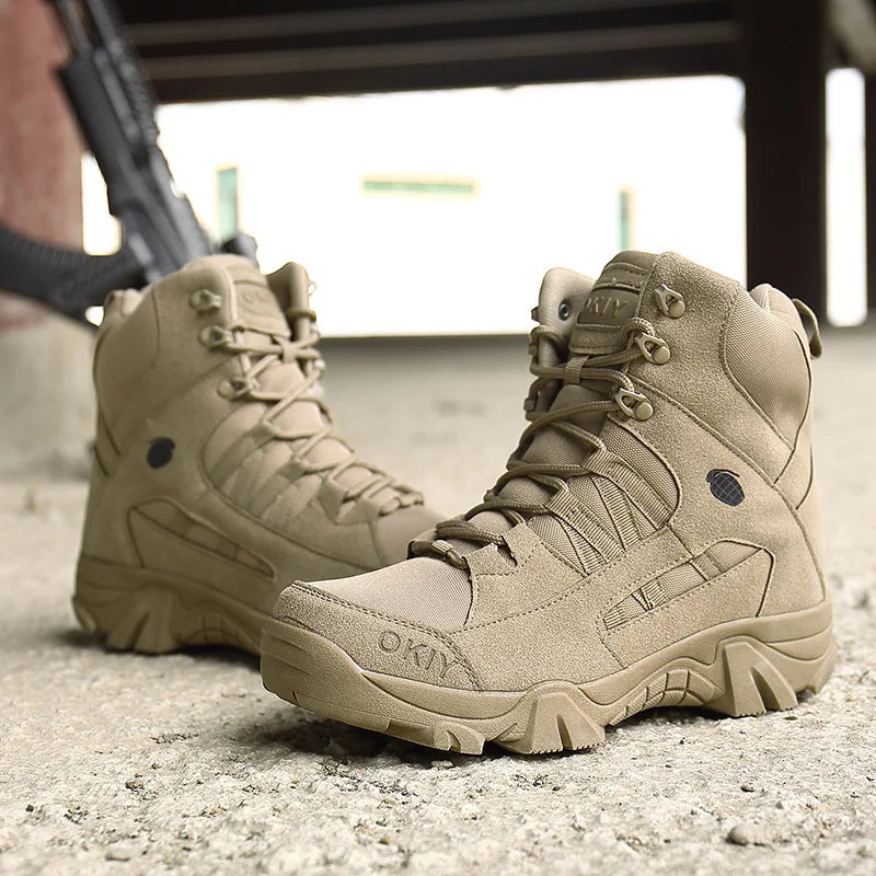 Men Tactical Boots Desert Waterproof Work Safety Shoes Hiking Shoes Ankle Men Outdoor Boots