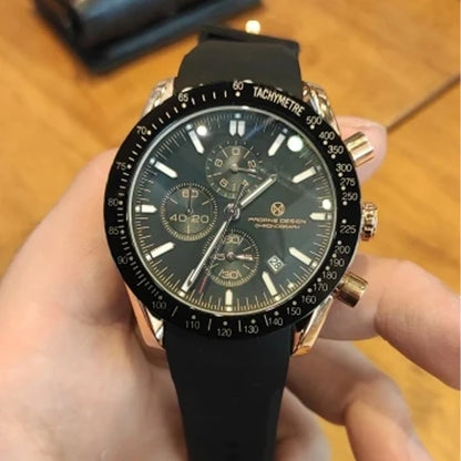 PAGANI DESIGN New 45mm Men Quartz Watch Rubber Belt Men's Luxury Watch Fashion Casual Sports Male Clock Relogio Maasculino
