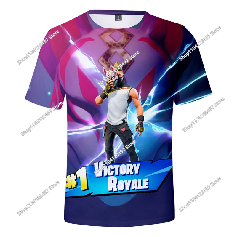 Fortnite 3D Printed Short Sleeve T-Shirt Game Cartoon Print Battle Royale Adult Kid Clothes Kids T-shirt Harajuku T-shirt