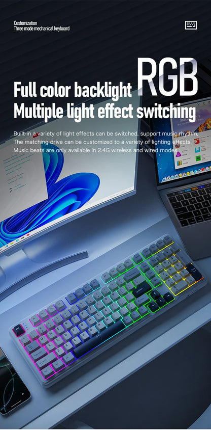 X98 Attack Shark Gaming Keyboard Wireless with Numeric Keypad, 102 Keys Hot-Swap RGB PBT Keycaps, 4000mAh Battery, Support PC/Laptop