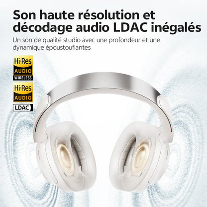 Auriculares circumaurales QCY H3S ANC Bluetooth 6.0 – Audio espacial Hi-Res LDAC, cancelación de ruido adaptativa de -56dB, auriculares inalámbricos