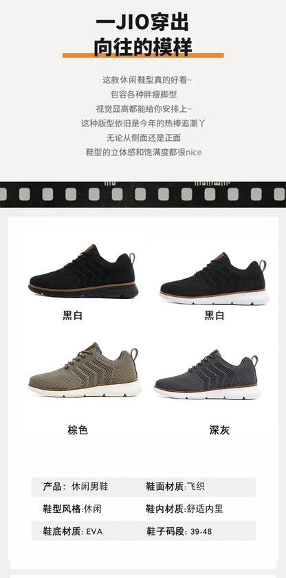 Casual Sneaker Shoes Breathable Men's Walking Mesh Soft Sole Outdoor Anti Slip Travel Comfortable Running Shoes Tenis Masculino