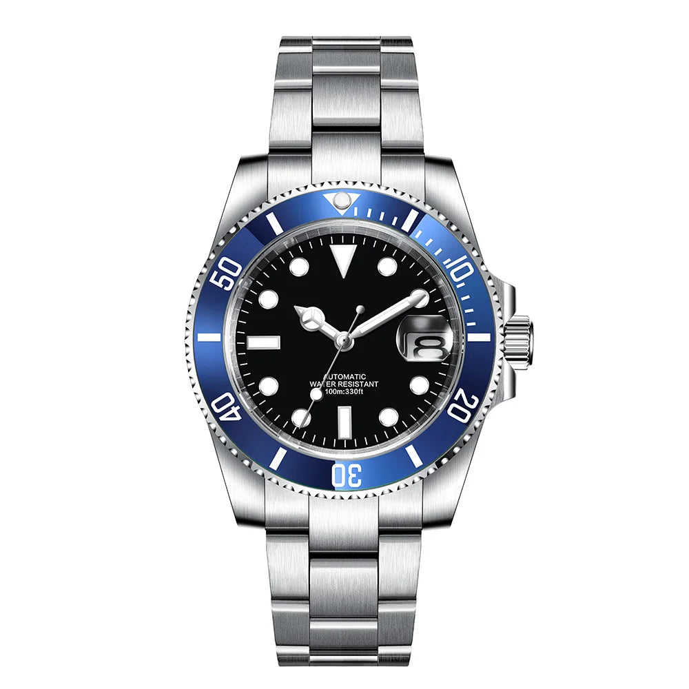 Customized Logo Reloj Men's Mechanical Automatic Wristwatch NH35 Movement 40mm Dial 100M Waterproof Sapphire Glass DIY Corgeut