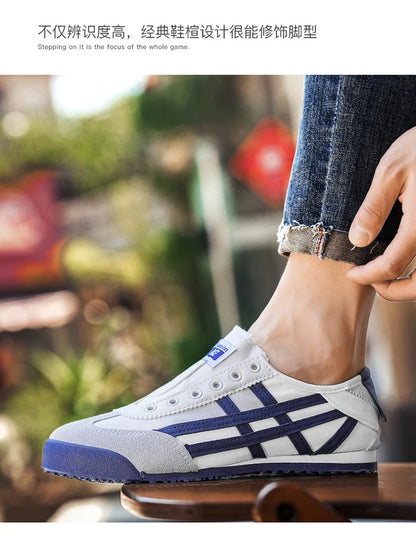 Men's Classic Running Shoes Lace-Up Flat Bottom Sports Shoes Soft Sole Walking Gym Breathable Couple Casual Canvas Tennis Shoes