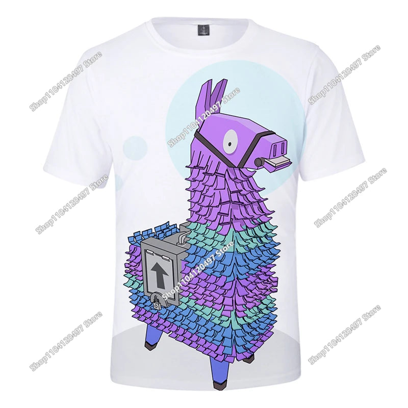 T-shirt 3D natalizia Fortnite, maglietta Battle Royale streetwear per bambini, Victory Game, uomo e donna, T-shirt Harajuku per adolescenti