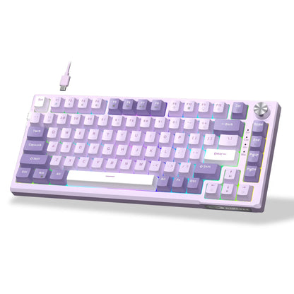 MageGee SKY81 75% mechanische Gaming-Tastatur, RGB-Gasket, Hot-Swap-fähige kabelgebundene Custom-Tastatur mit cremiger Schalldämpfung und Drehregler