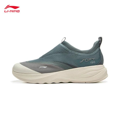 LI-NING SOFT GO 2 Scarpe da camminata da uomo slip-on, morbide, con tacco spesso, comode, resistenti, sportive casual AGLV005