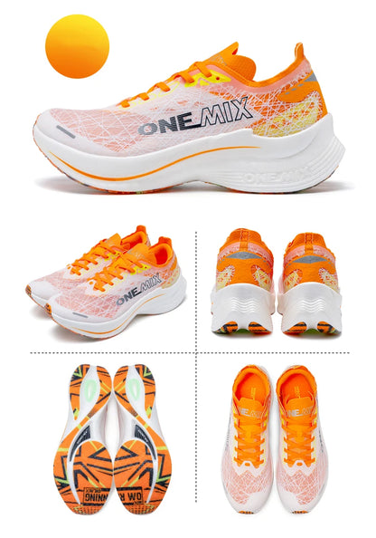 ONEMIX Carbon Plate Running Shoes for Men, Shock Absorption, Ultra-Light Sports Shoes, Rebound Outdoor Women Marathon Sneakers