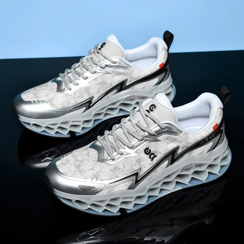 2026 New Summer Outdoor Mens Sports Shoes 3D Printed Sole Rebound Lightweight Running Shoes Foot Protection Stable Walking Shoes