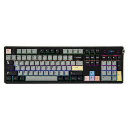 Teclado mecánico EPOMAKER TH108 PRO 100% de tamaño completo, hot-swap, con cable/BT/inalámbrico 2.4Ghz, pantalla y perilla, batería de 10000mAh