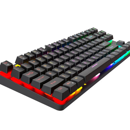 New Computer Keyboard Waterproof Portable Gaming Keyboard Backlit Ergonomics Colorful Keyboard Computer Accessories 87 Keys USB