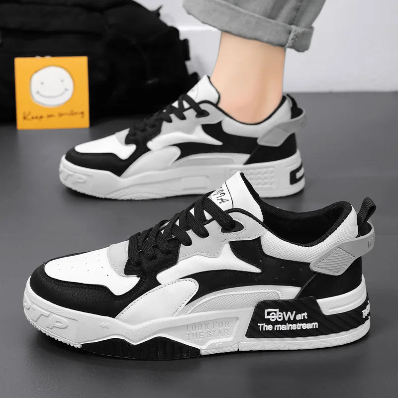 New Autumn Men’s Sneakers Comfortable Platform Shoes 2023 Trend Lace-up Vulcanized White Casual Sneakers Zapatillas