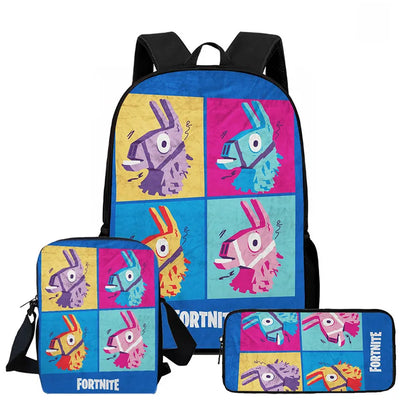 Fortnite 3-piece cartoon set, unisex, includes: Backpack, Crossbody bag, And pencil case Lightweight and large capacity