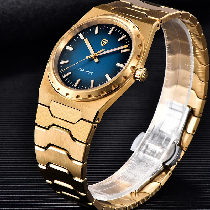 PAGANI DESIGN Men's Quartz Watches Ultra-Thin 7mm Series 37mm Sapphire Stainless Steel Waterproof Watches for Men TMI VJ21