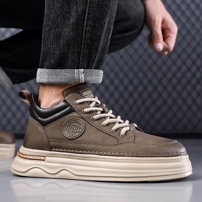 High Quality Men's Casual Leather Thick Bottom Oxford Shoes Fashion Outdoor Flat Top Quality Oxford Shoes Handmade Walking Shoes