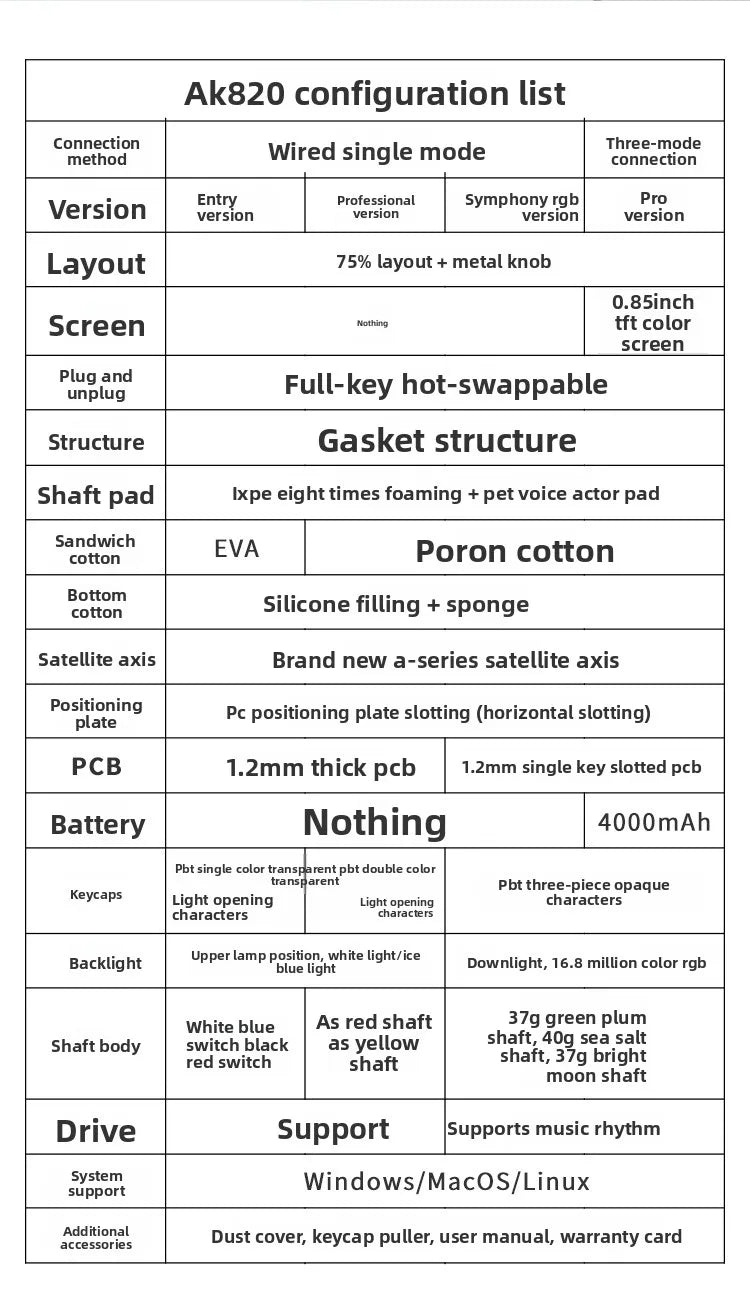 Ajazz AK820/AK820Pro gaming mechanical keyboard Bluetooth 5.1/Wireless/wired custom keyboard with heat exchange sealed button