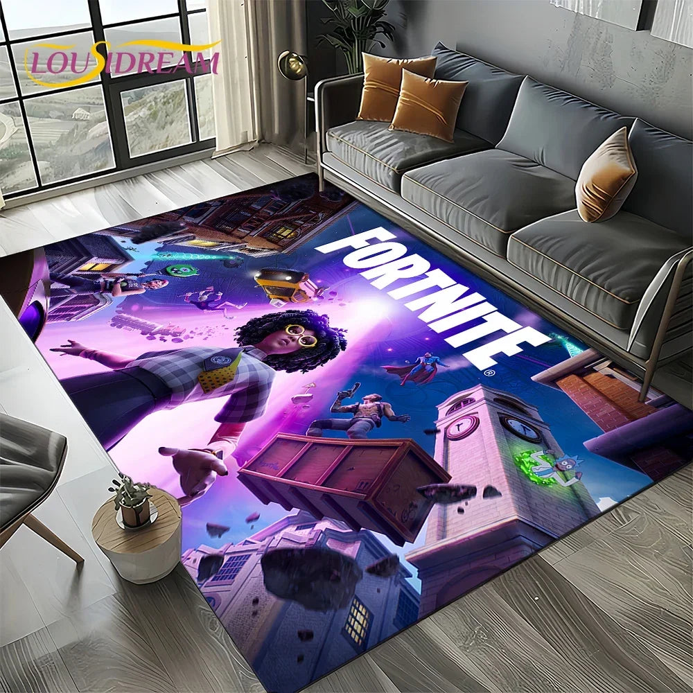 2025 Games 3D F-Fortnite Cartoon Carpet Rug for Living Room Bedroom Home Sofa Decoration, Kids Play Area Rug Non-slip Floor Mat