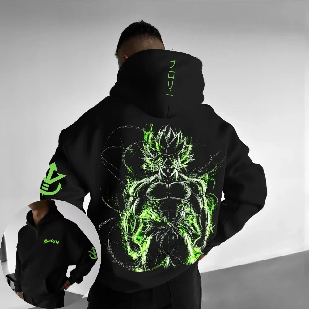 Dragon Broly Genuine Joint Men's Pullover 2025 Autumn and Winter New Loose Casual Gym Sports American Hip Hop Sweater Top