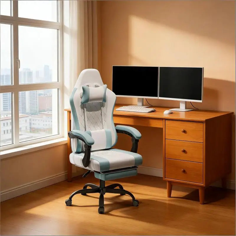 Gaming chairs, office chairs, desk chairs, and swivel chairs. Made with breathable fabric, equipped with 360° swivel casters and seats for easy movement, and featuring soft and comfortable cushions.