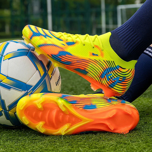 New Men Soccer Shoes Match Outdoor Sneakers Grass Cleats Hot-selling Football Boots Non-Slip Boys High-quality High-top Light